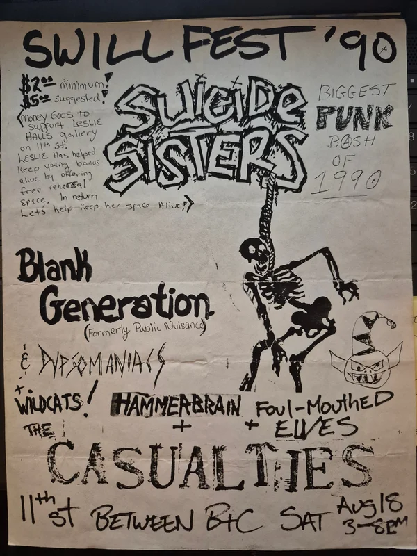  PUNK FLYER - (11 x 8.5) Swill Fest (casualties, blank generation)