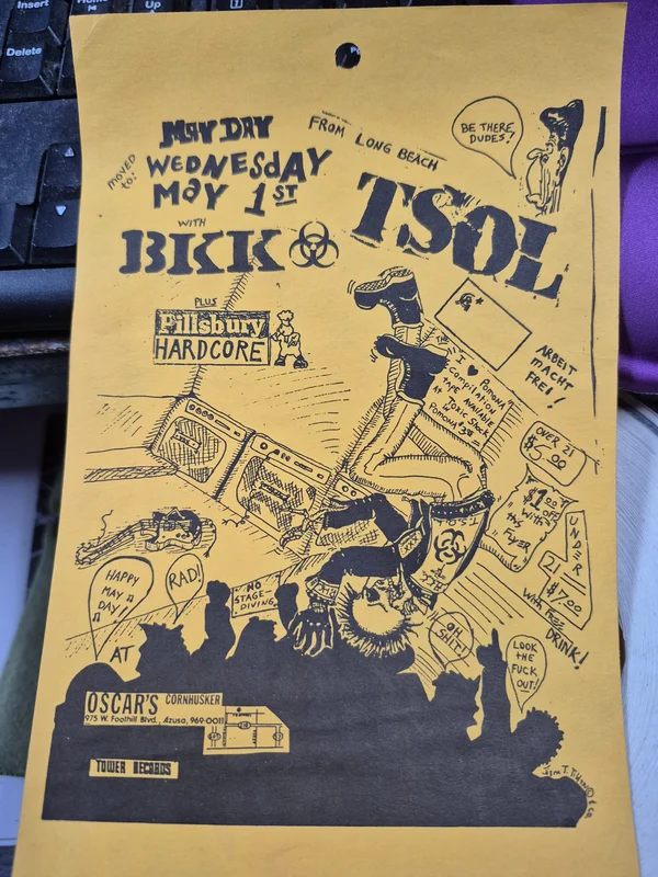  PUNK FLYER - (5.5 x 8.5) TSOL PILLSBURY HARDCORE
