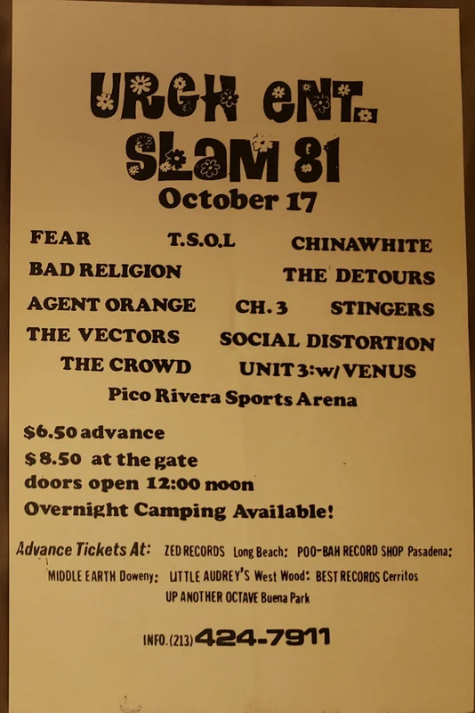 PUNK FLYER - (5.5 x 8.5) URGH ENT SLAM 81
