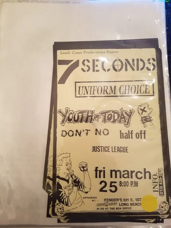 $10 PUNK FLYER 7 SEVEN SECONDS UNIFORM CHOICE