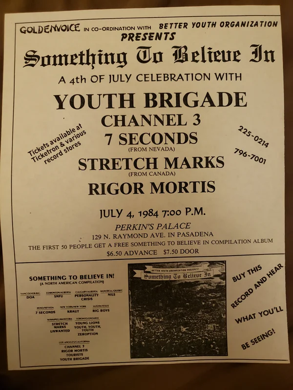 PUNK FLYER - (8.5x11) SOMETHING TO BELIEVE IN
