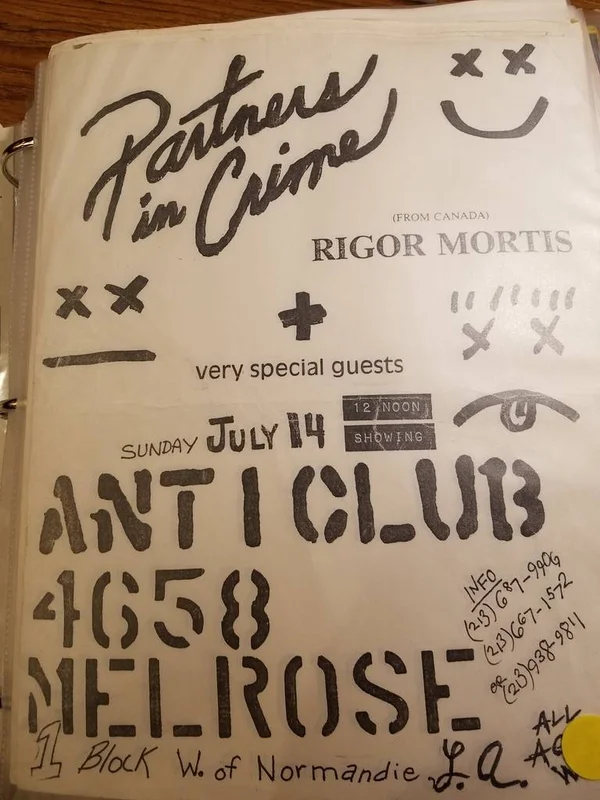 PUNK FLYER - PARTNERS IN CRIME RIGOR MORTIS