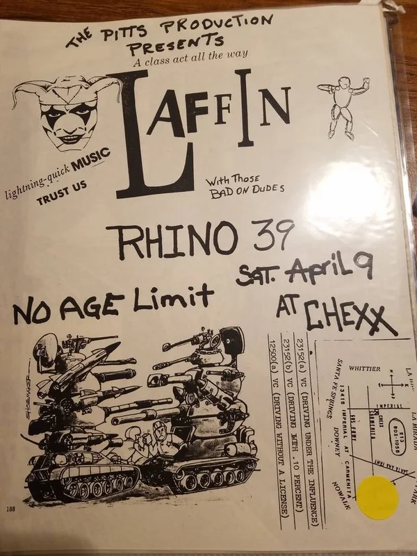 $10 PUNK FLYER - RHINO 39 LAFFIN