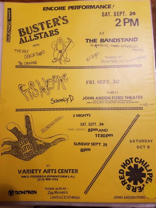 $10 PUNK FLYER - STIFF LITTLE FINGERS FISBHONE