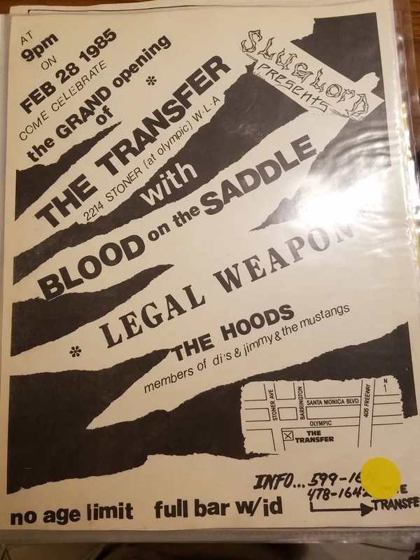 $10 PUNK FLYER - TRANSFER BLOOD ON THE SADDLE
