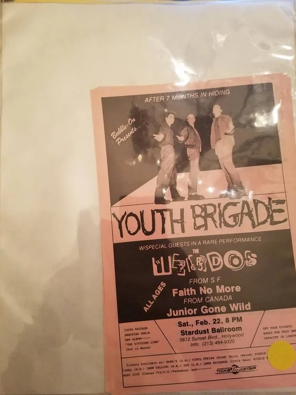 $10 PUNK FLYER - YOUTH BRIGADE WEIRDOS FAITH NO MORE