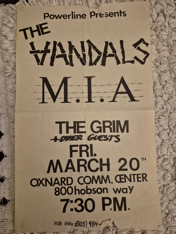 PUNK FLYER - (11x14) Vandals MIA Grim