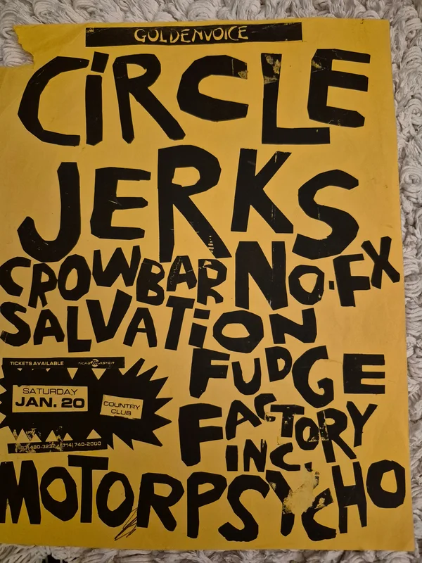 $15 PUNK FLYER - (11x8.5) Circle Jerks NOFX