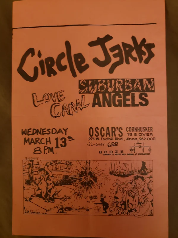 PUNK FLYER - (5.5x8.5) CIRCLE JERKS LOVE CANAL