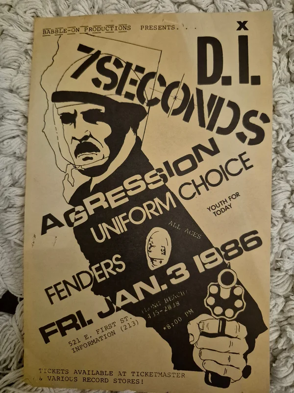$15 PUNK FLYER - (5.5x8.5) D.I. 7 Seconds Agression