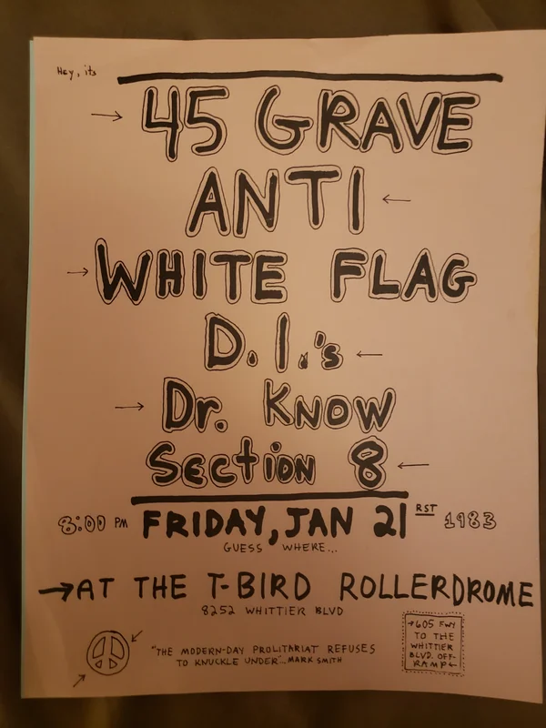 $15 PUNK FLYER - (8.5 x 11) 45 GRAVE ANTI DR KNOW