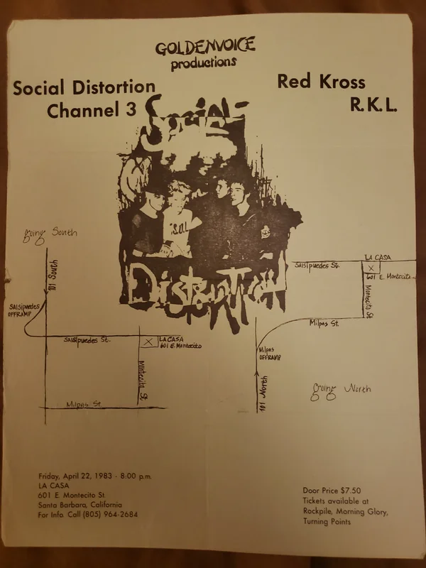 $15 PUNK FLYER - (8.5 x 11) SOCIAL DISTORTION RED KROSS