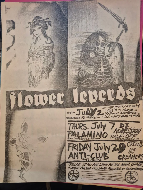 $20 PUNK FLYER  (8.5 x 11) Flower Leperds