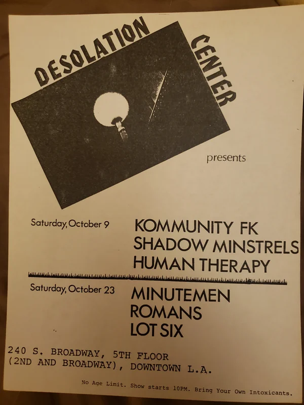 $20 PUNK FLYER  (8.5 x 11) KOMMUNITY FK MINUTEMEN