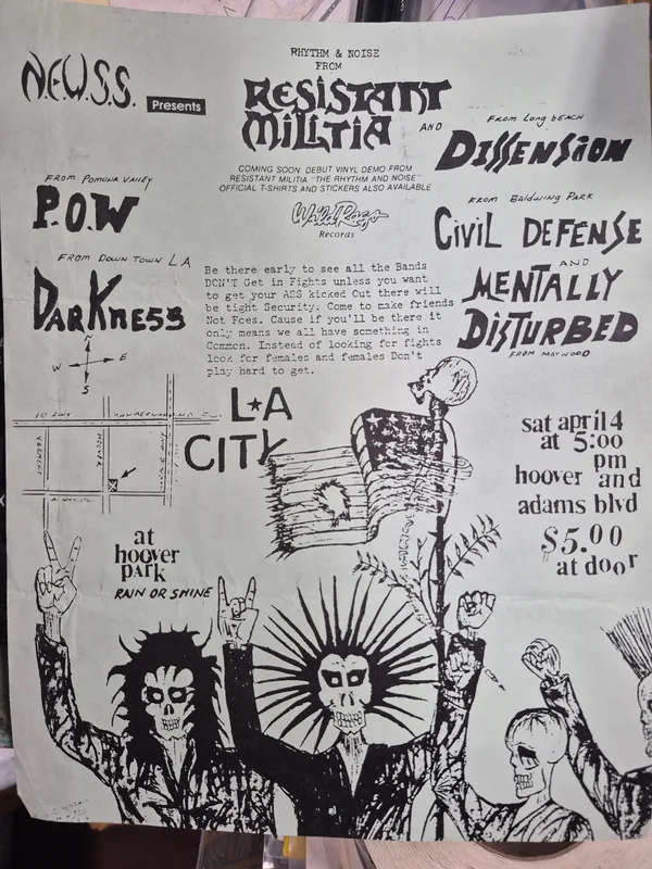 $20 PUNK FLYER - (8.5 X 11) RESISTANT MILITIA DARKNESS DISSENSION