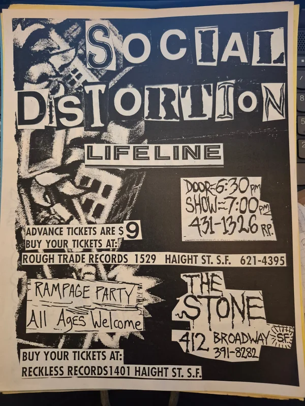 $20 PUNK FLYER  (8.5 x 11) Social Distortion