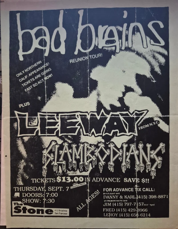 $20 PUNK FLYER  (8.5 x 4.5) Bad Brains