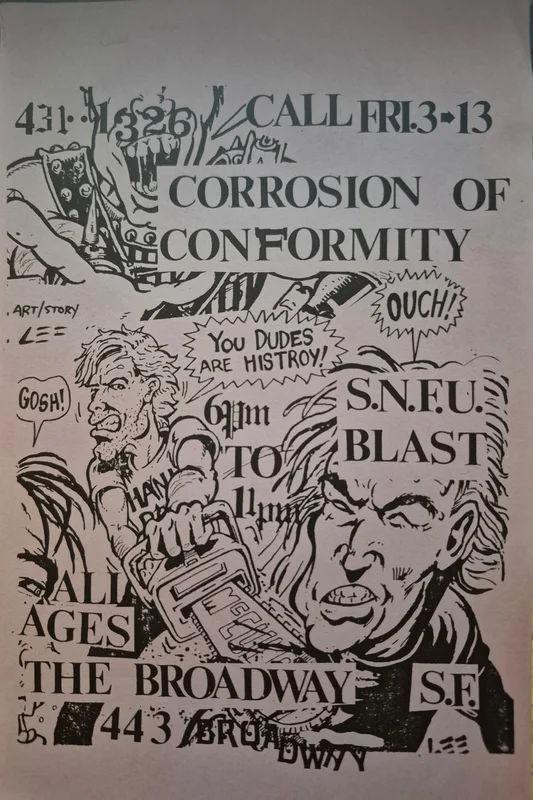 $20 PUNK FLYER  (8.5 x 4.5) Corrosion Of Conformity SNFU