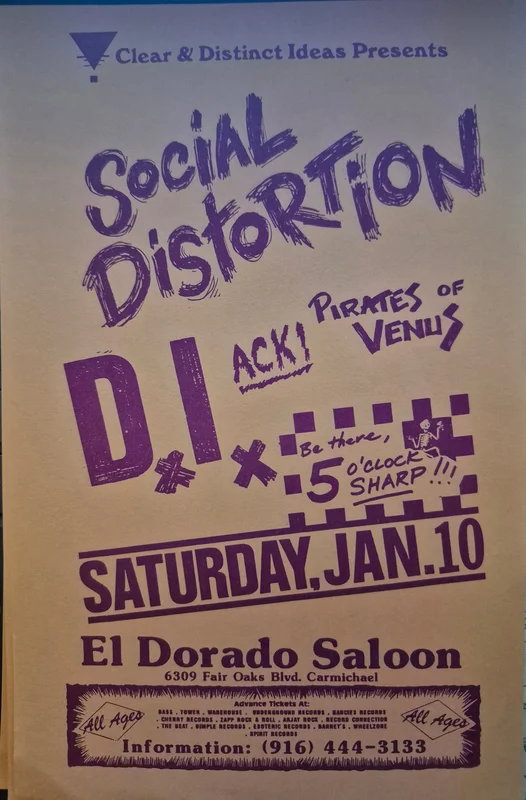 $20 PUNK FLYER  (8.5 x 4.5) Social Distortion D.I.