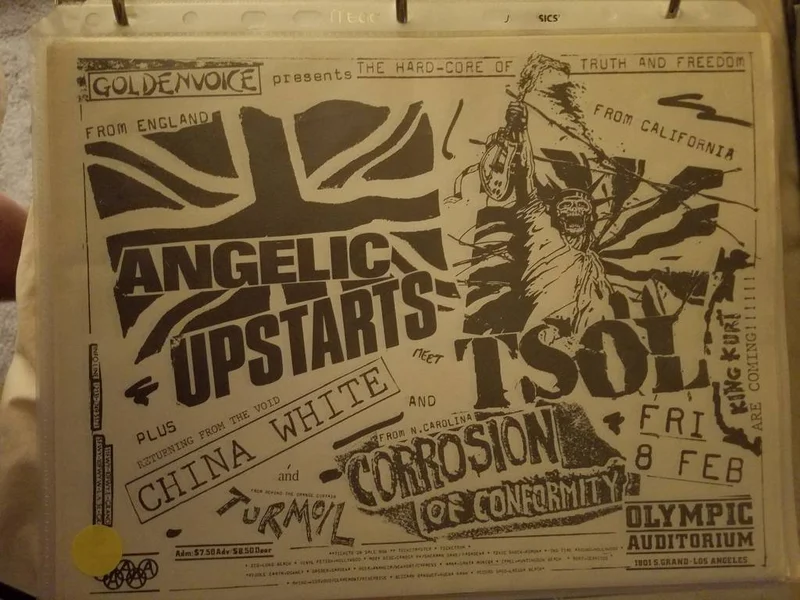 $20 PUNK FLYER - ANGELIC UPSTARTS TSOL CORROSION OF CONFORMITY