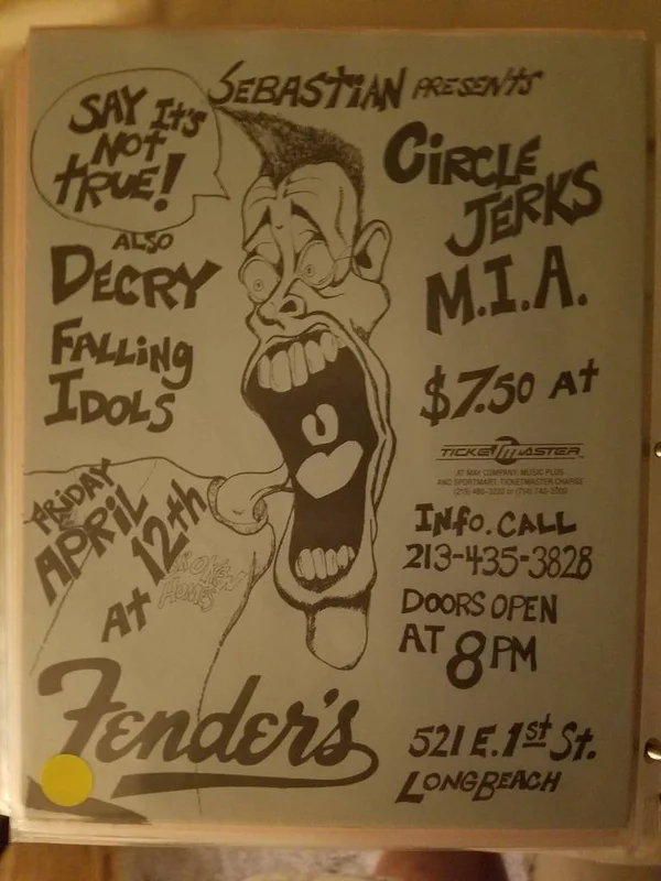 $20 PUNK FLYER - CIRCLE JERKS MIA DECRY