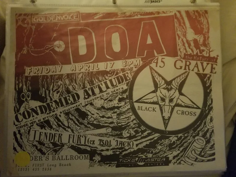 $20 PUNK FLYER - DOA D.O.A. 45 GRAVE