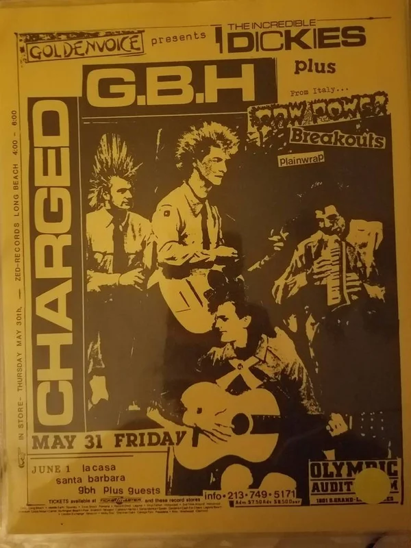 $20 PUNK FLYER - GBH DICKIES RAW POWER