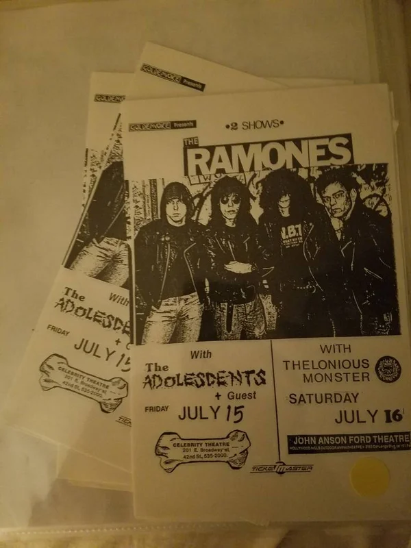 $20 PUNK FLYER - RAMONES ADOLESCENTS
