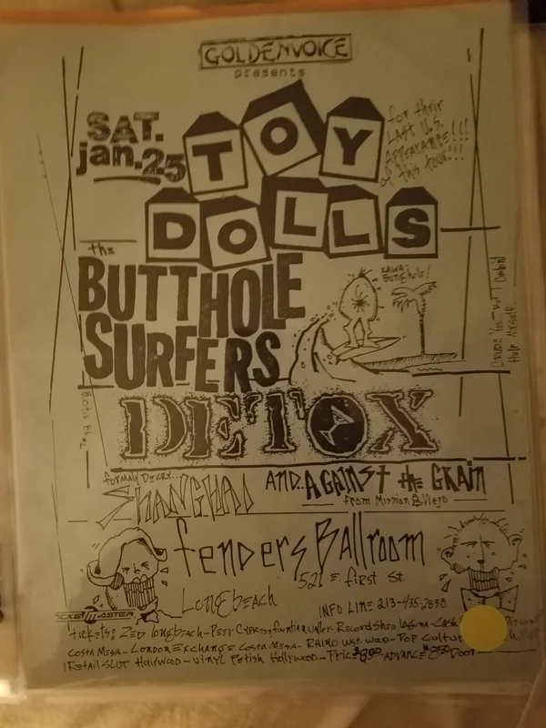 $20 PUNK FLYER - TOY DOLLS BUTTHOLE SURFERS DETOX