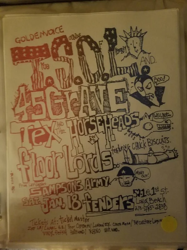 $20 PUNK FLYER - TSOL 45 GRAVE