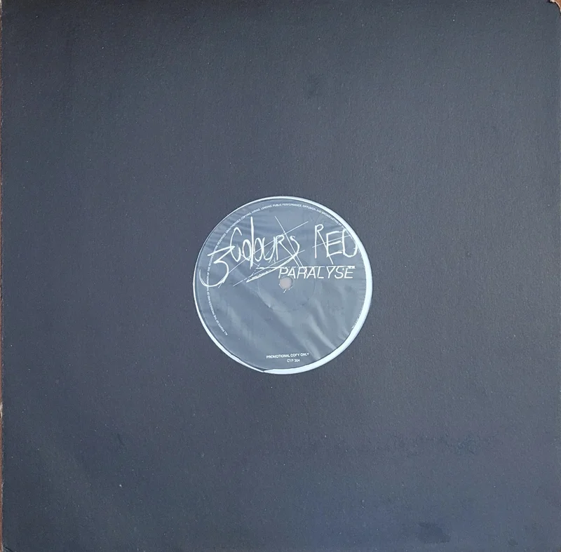 3 Colours Red - Paralyse 12" Single (Promo)