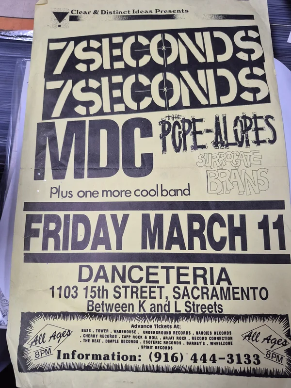 $30 PUNK FLYER  (11X17) MDC 7 Seconds