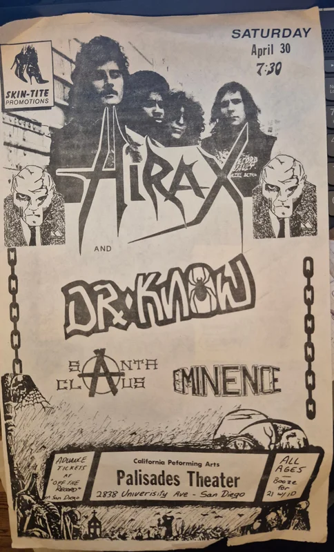 $30 PUNK FLYER - (17x11) Hirax Dr Know