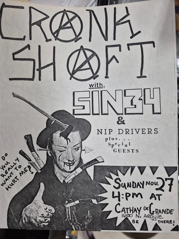 $30 PUNK FLYER - (8.5 X 11) CRANK SHAFT SIN 34