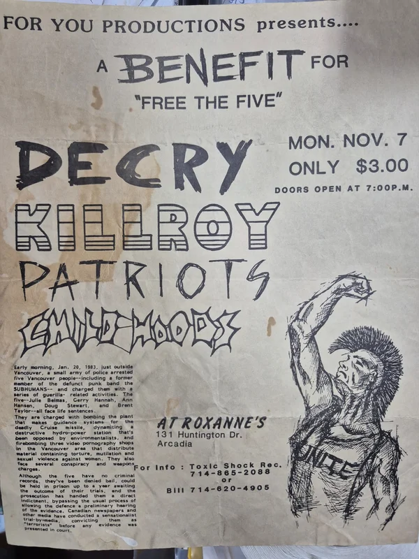 $40 PUNK FLYER (8.5 x 11) DECRY KILLROY PATRIOTS