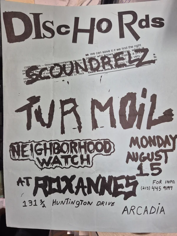 $40 PUNK FLYER (8.5 x 11) DISCHORDS TURMOIL