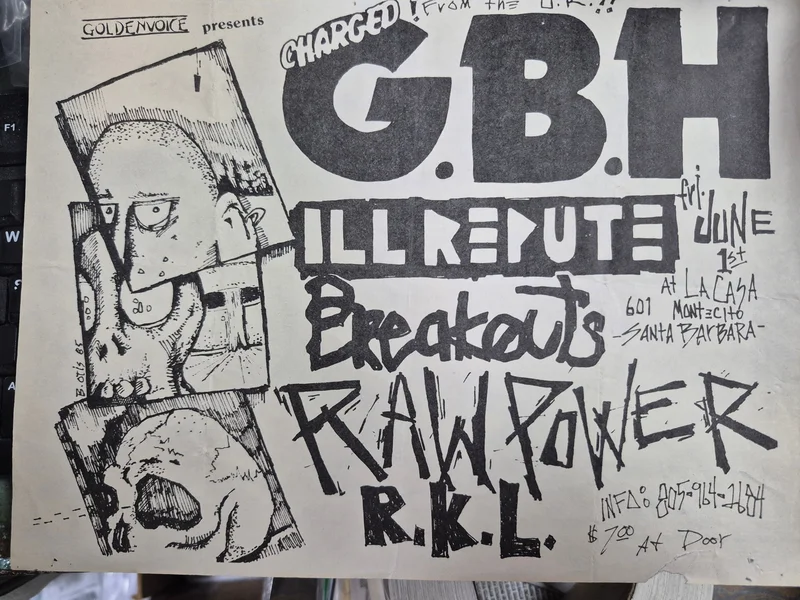 $40 PUNK FLYER (8.5 x 11) GBH ILL REPUTE RAW POWER