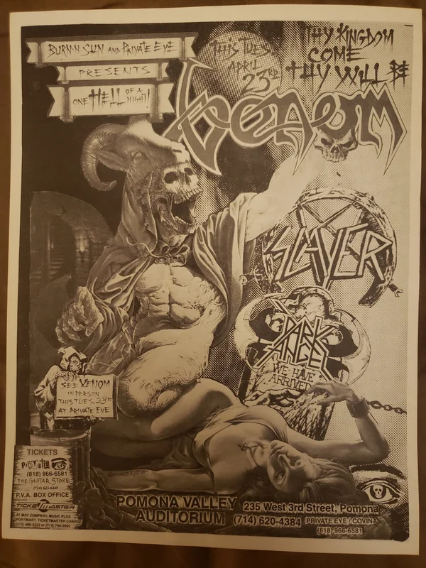 $40 PUNK FLYER  (8.5 x 11) VENOM SLAYER DARK ANGEL