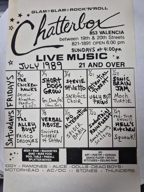 $5 PUNK FLYER - (14 x 8.5) Chatterbox Calendar