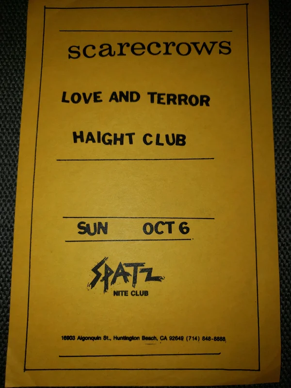 $5 PUNK FLYER -  SCARECROWS SPATZ (5.5x8.5)