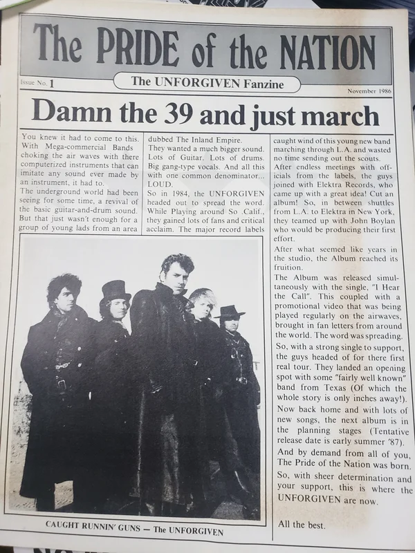 $5 PUNK FLYER -  Unforgiven Fanzine (8.5X11)