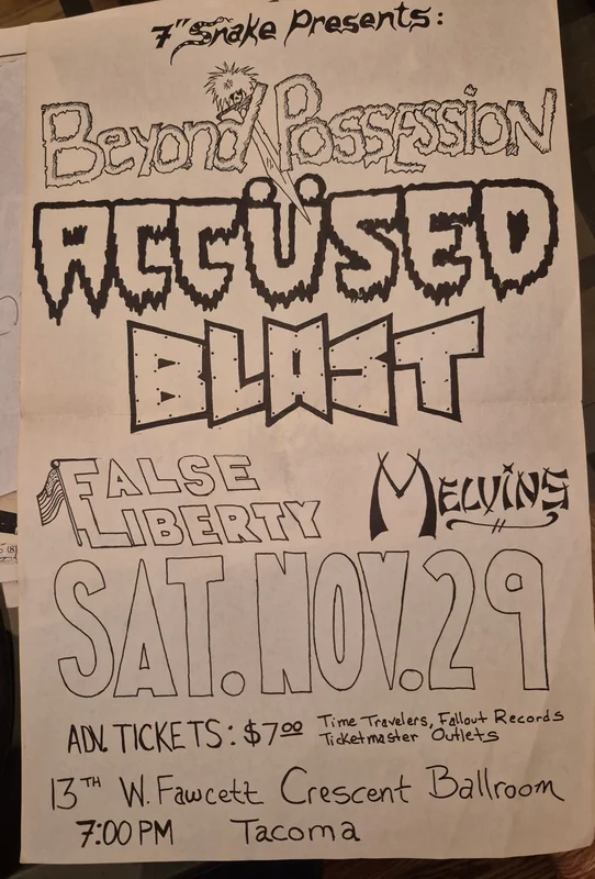 $50 PUNK FLYER (11x17) Beyond Possession Accused