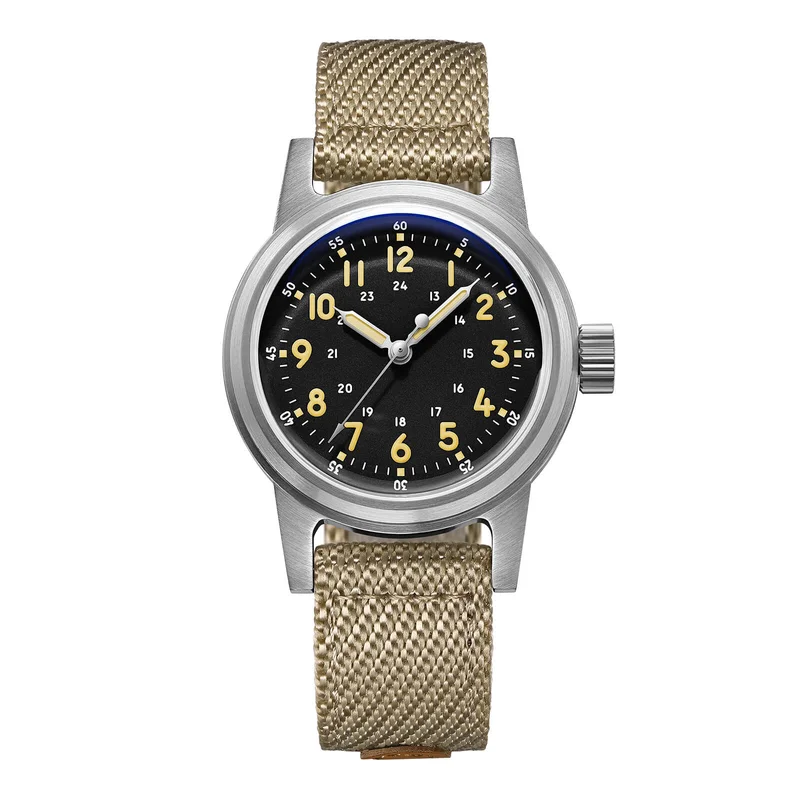 ADDIESDIVE 36mm Vintage Mechanical Watch AD2076 Beige