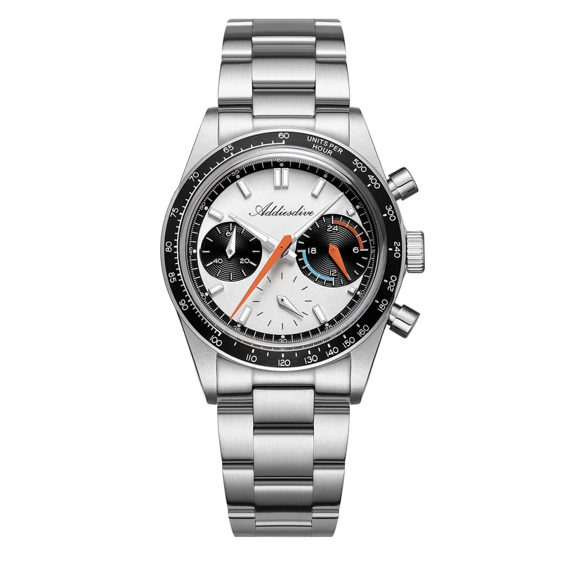 ADDIESDIVE 37mm VK63 Racing Chronograph Quartz Watch AD2539 Black