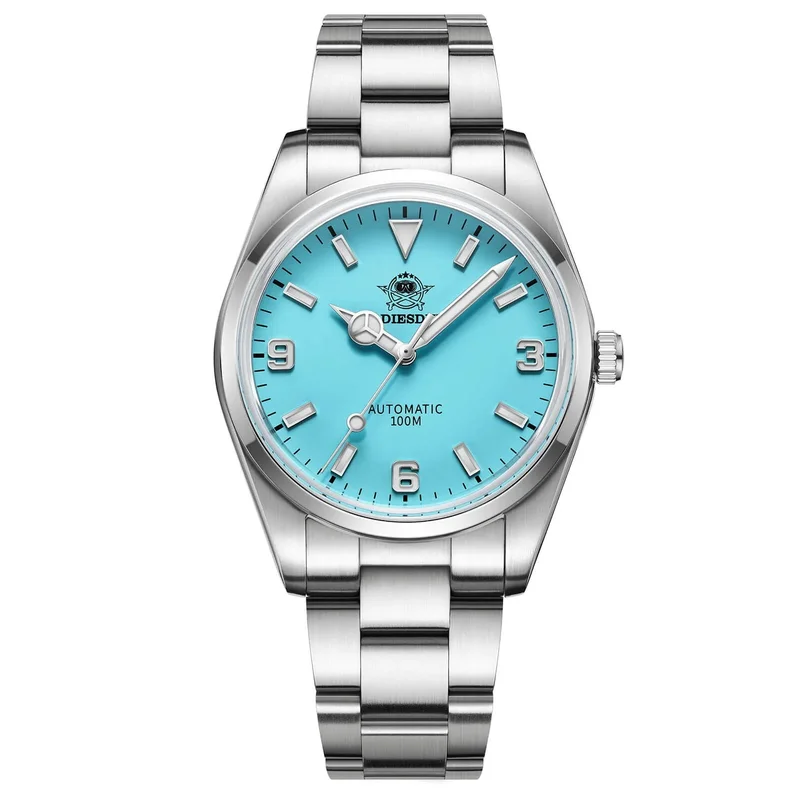 ADDIESDIVE 38mm Domed Crystal Explore Watch 100M (AD2112) Coral Blue