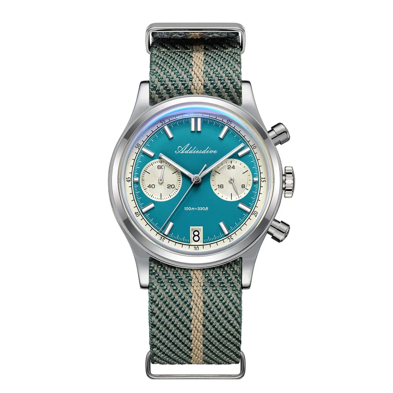 ADDIESDIVE 38mm VK64 Chronograph Watch AD2095 Blue