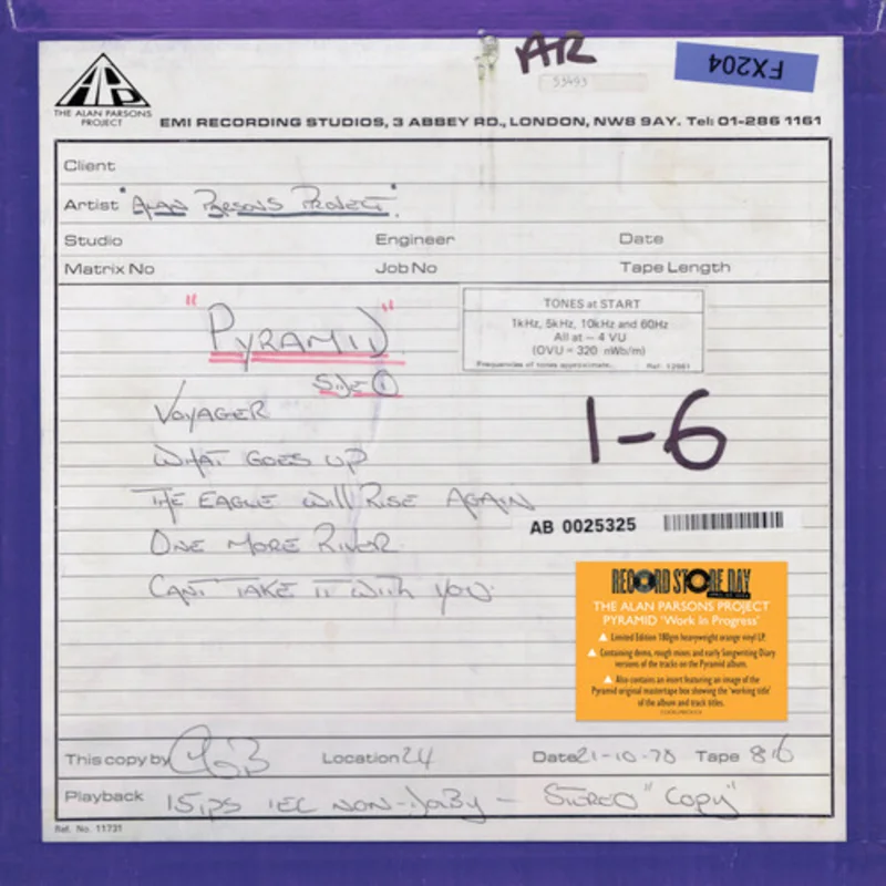 Alan Parsons Project - Pyramid: Work in Progress - LP on limited colored vinyl for RSD24