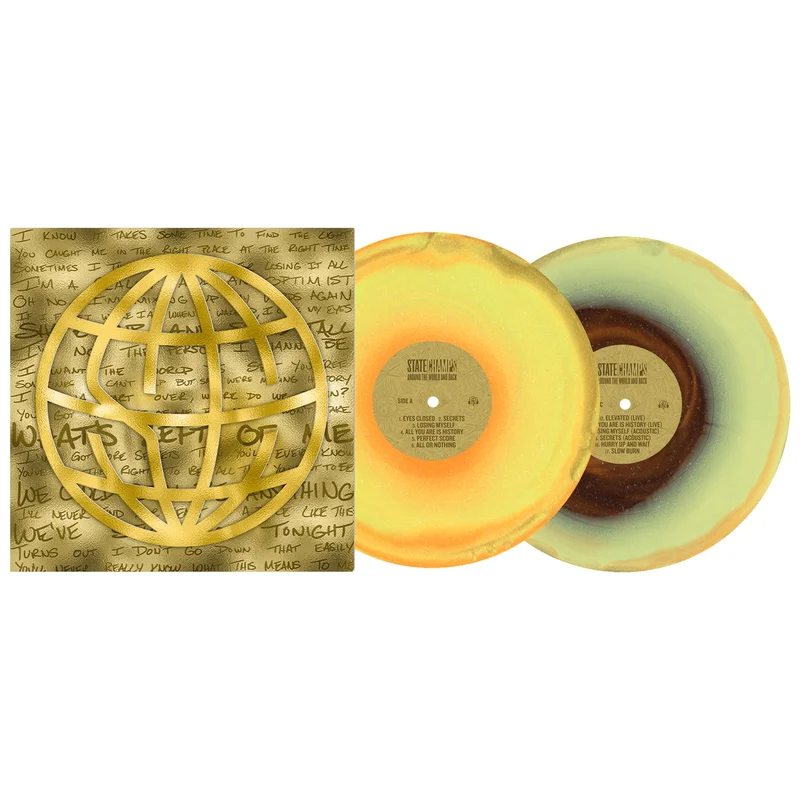 Around The World And Back 10th Anniversary Orange, Yellow & Black Ice w/ Glitter - LP