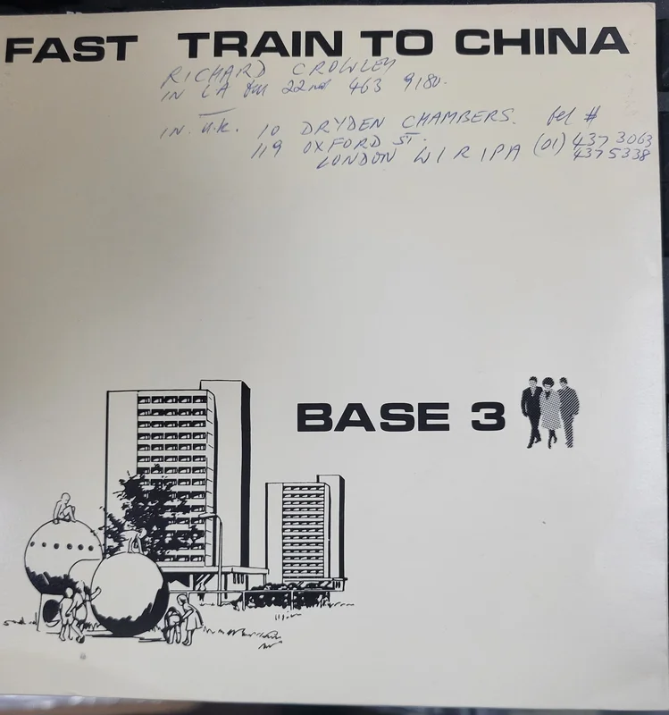 Base 3 - Fast Train To China USED POST PUNK / GOTH 7" (promo)