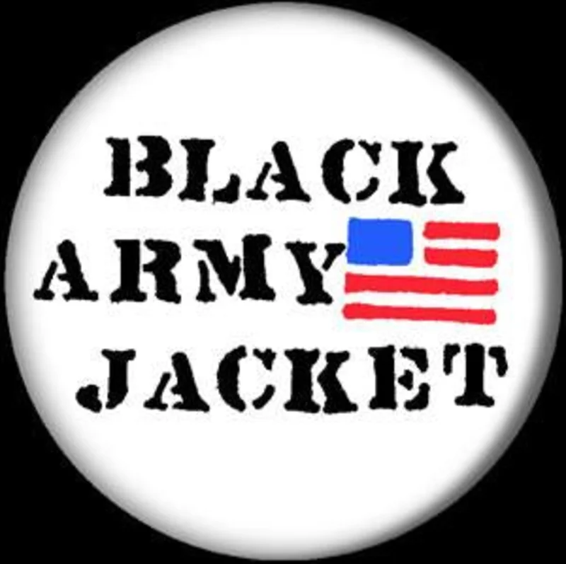 BLACK ARMY JACKET button (1 inch)